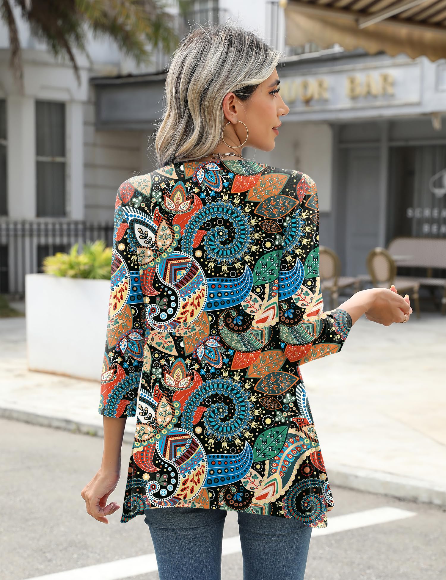 Foto 5 | Blusa Tipo Túnica Lomon, Manga 3/4, Holgada, Ropa De Verano Para Mujer - Venta Internacional.