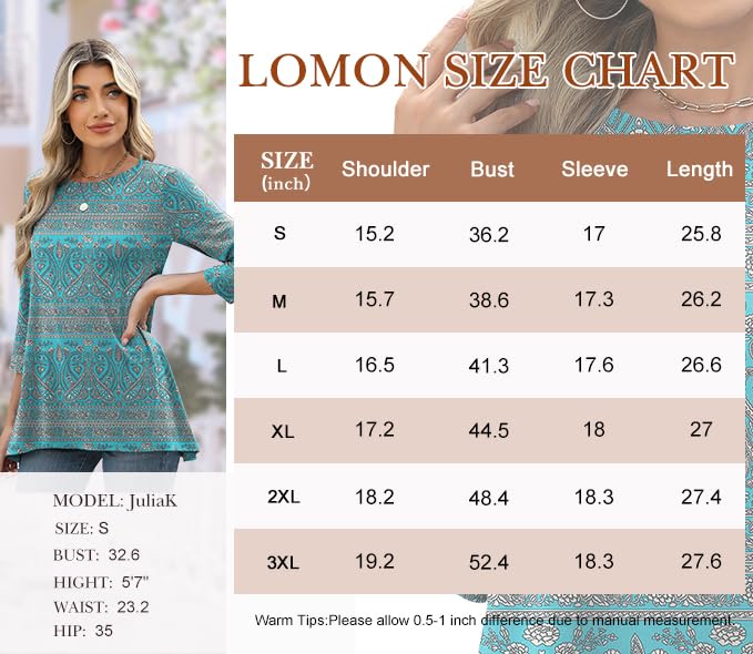 Foto 7 pulgar | Blusa Tipo Túnica Lomon, Manga 3/4, Holgada, Ropa De Verano Para Mujer - Venta Internacional.