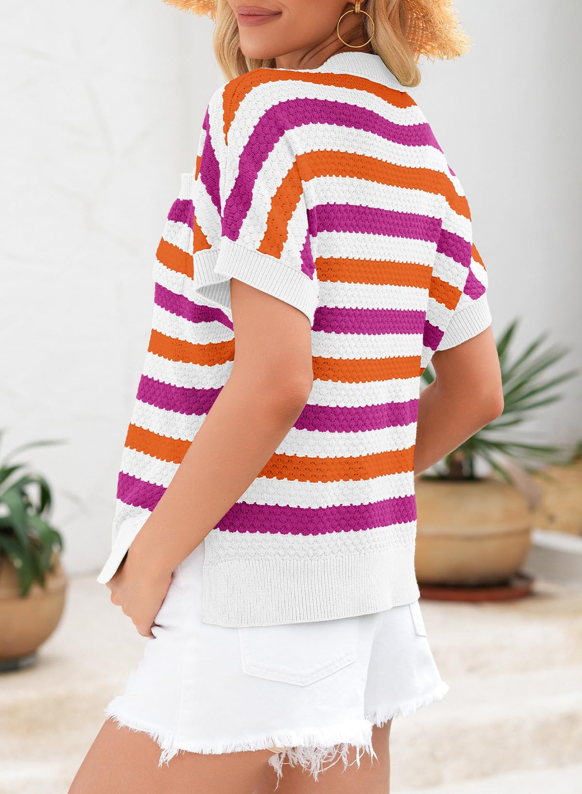 Foto 2 | Blusas Y Túnicas Dokotoo Para Mujer, Manga Corta, Color Rosa Xl - Venta Internacional.