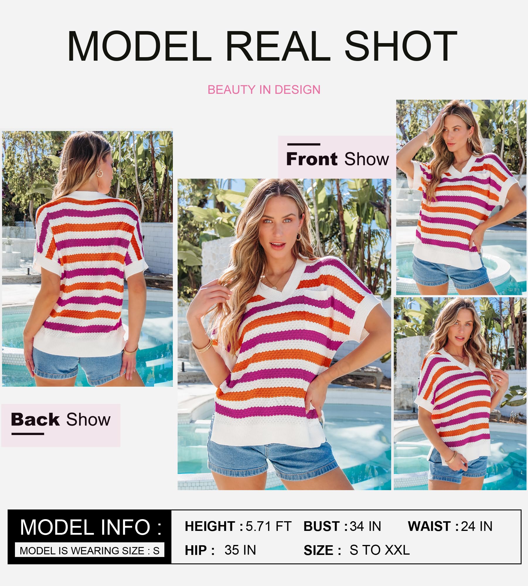 Foto 6 pulgar | Blusas Y Túnicas Dokotoo Para Mujer, Manga Corta, Color Rosa Xl - Venta Internacional.