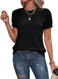Foto 1 | Tops Dokotoo, Camisas De Manga Corta, Suéteres Para Mujer, Color Negro S - Venta Internacional.