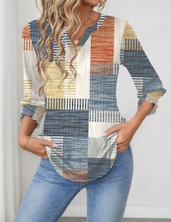 Foto 3 | Blusa Lomon Para Mujer, Manga 3/4, Cuello En V, Primavera 2025 - Venta Internacional.