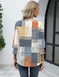 Foto 4 | Blusa Lomon Para Mujer, Manga 3/4, Cuello En V, Primavera 2025 - Venta Internacional.