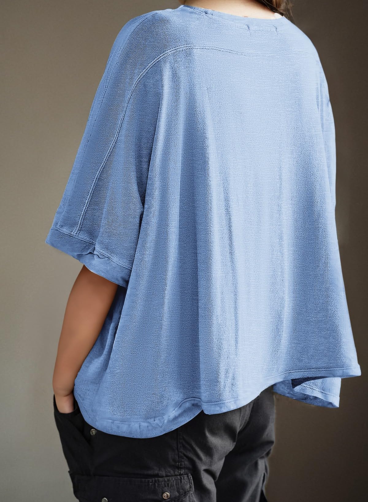Foto 6 pulgar | Camisa Dokotoo Summer Para Mujer, Talla Grande, Color Azul Oscuro - Venta Internacional.