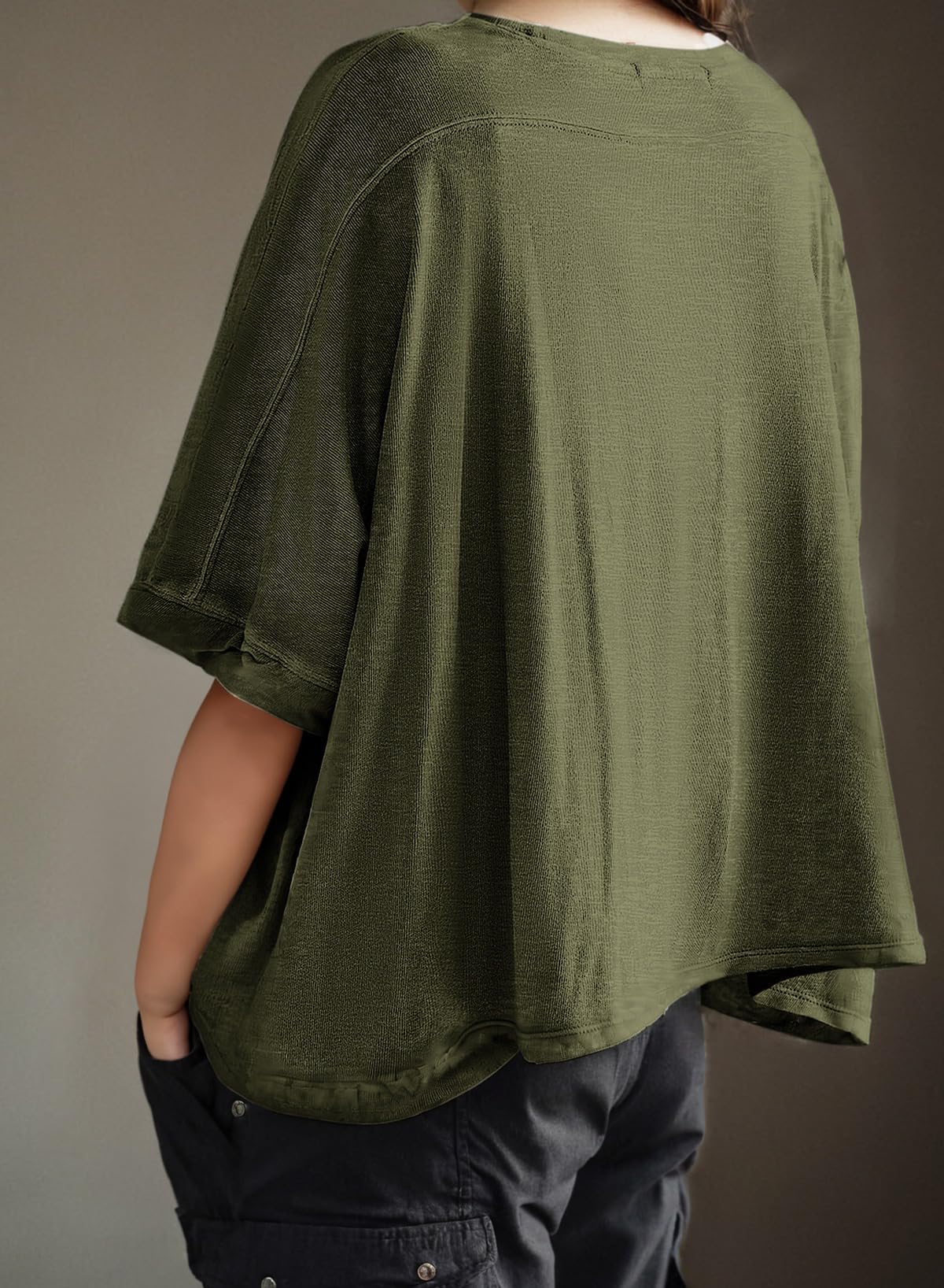 Foto 6 pulgar | Camisa Dokotoo Summer Para Mujer, Talla Grande, Color Verde Musgo - Venta Internacional.