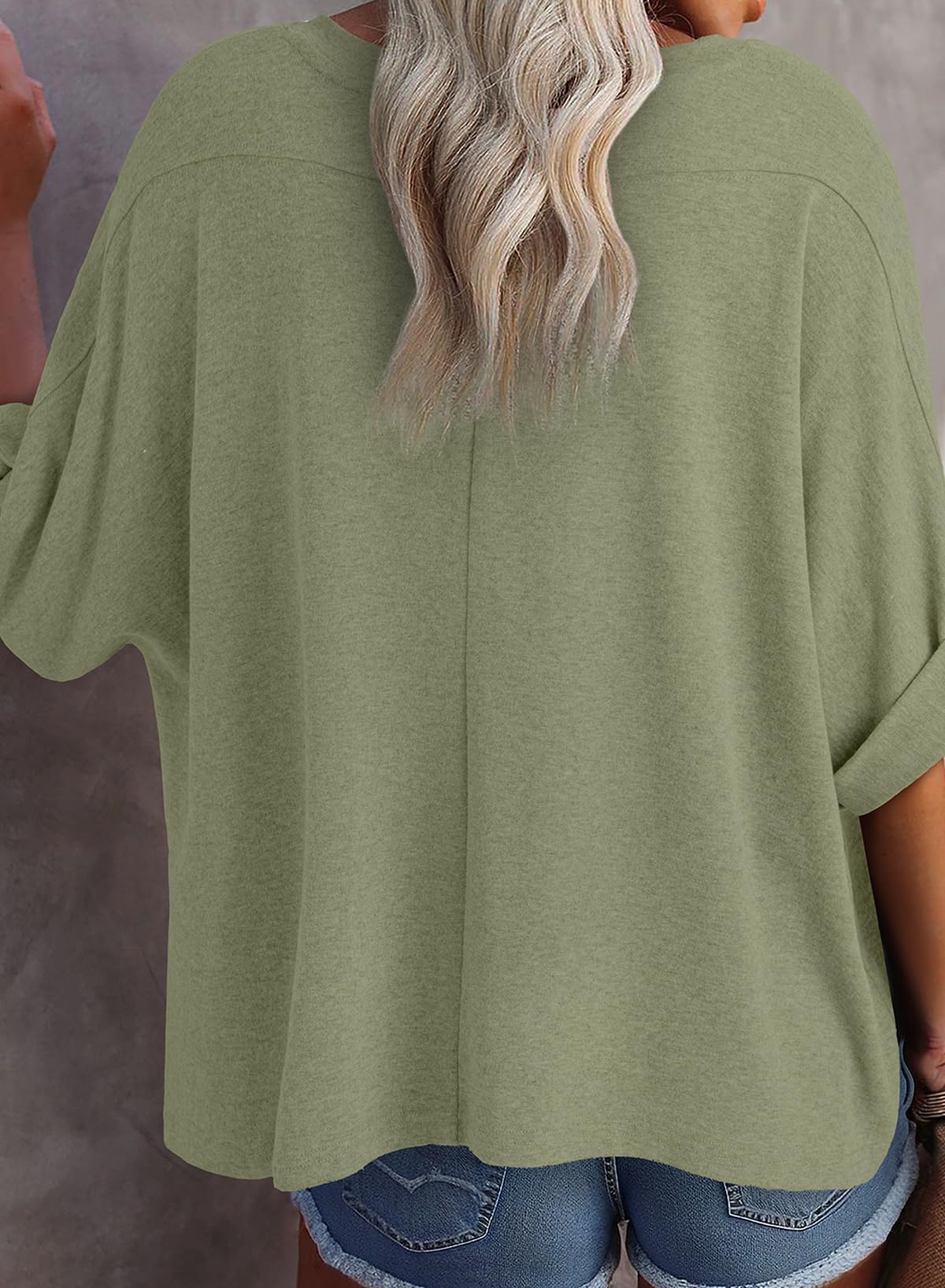 Foto 6 pulgar | Camiseta Dokotoo Para Mujer, Verano, Cuello En V, Manga Corta, Color Verde S - Venta Internacional.
