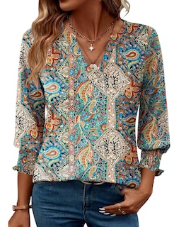 Foto 1 | Blusa Lomon Fashion 2025 De Verano Con Cuello En V Y Media Manga Para Mujer - Venta Internacional.