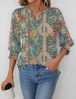 Foto 6 | Blusa Lomon Fashion 2025 De Verano Con Cuello En V Y Media Manga Para Mujer - Venta Internacional.