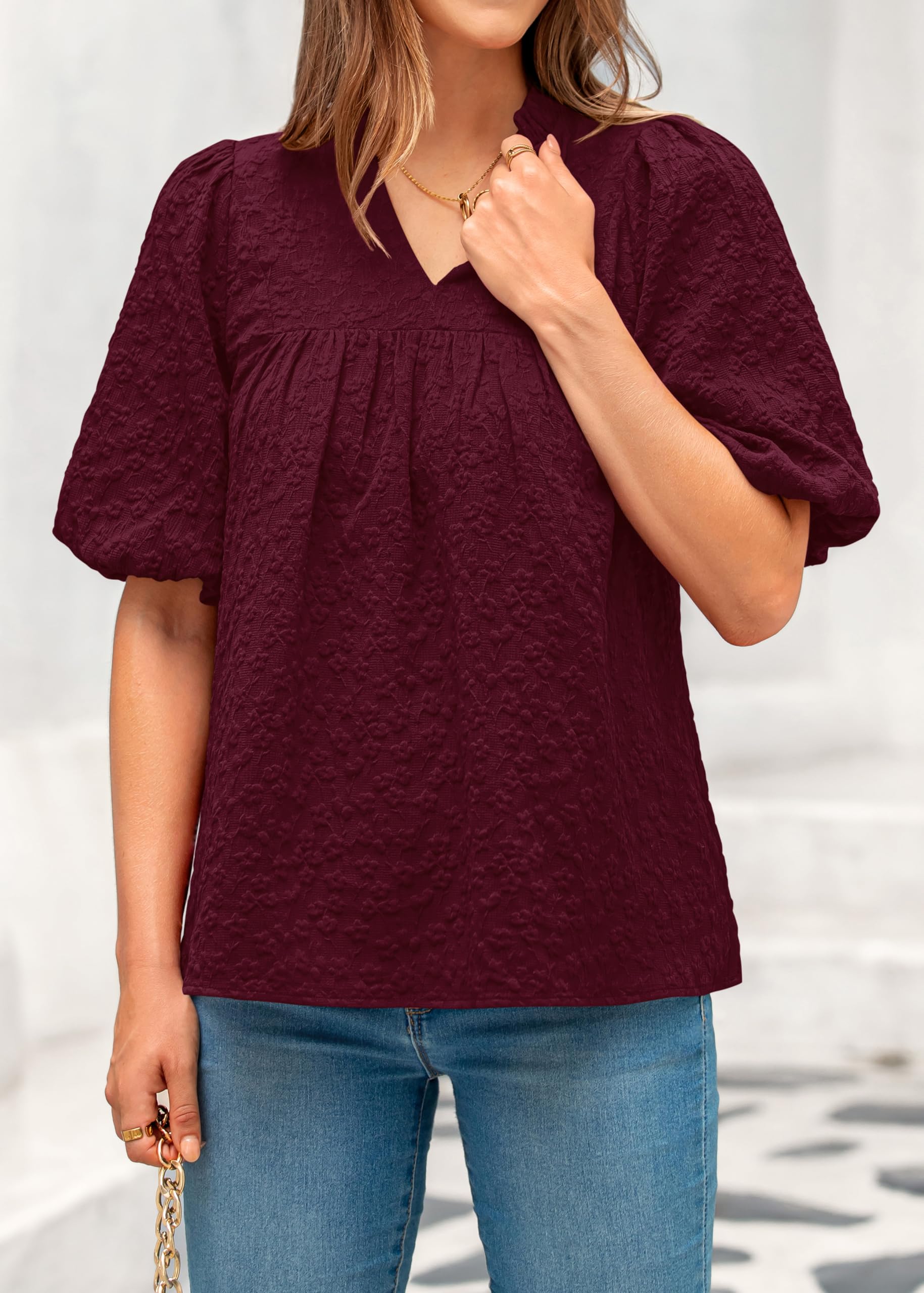 Foto 5 pulgar | Blusa Mascomoda Verano 2025 Para Mujer Rojo Vino Talla S - Venta Internacional.
