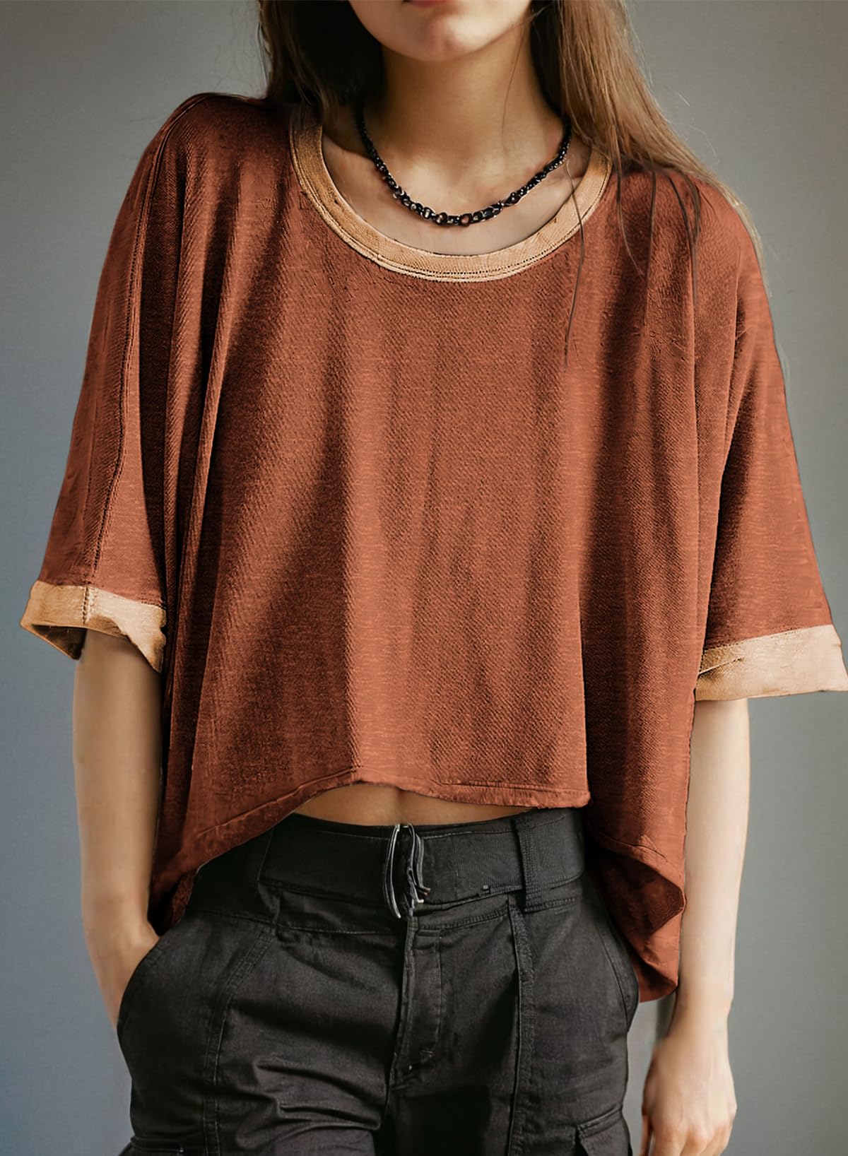 Foto 3 pulgar | Camisa Dokotoo Summer Para Mujer Con Cuello Redondo Color Block 2025 - Venta Internacional.