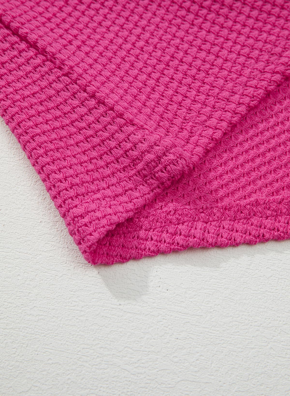 Foto 7 pulgar | Camisetas De Punto Gofrado Con Cuello En V Y Cuello En V De Tops Dokotoo Spring Para Mujer - Venta Internacional.