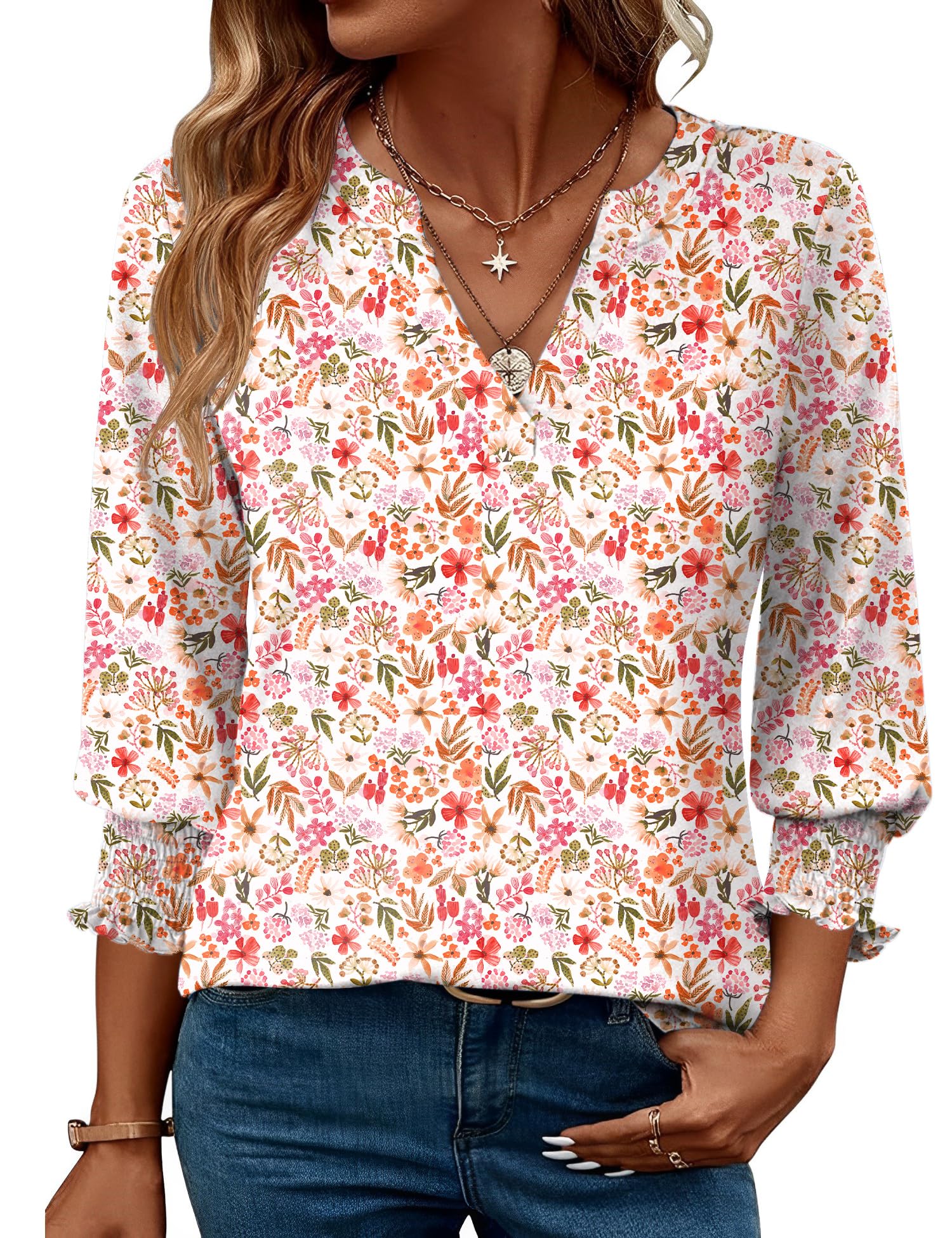 Foto 2 pulgar | Blusa Lomon Hasta El Codo Para Mujer Con Manga 3/4 Y Cuello En V - Venta Internacional.