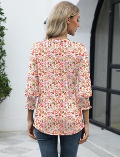 Foto 4 | Blusa Lomon Hasta El Codo Para Mujer Con Manga 3/4 Y Cuello En V - Venta Internacional.