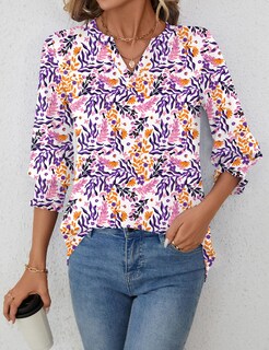 Foto 6 | Blusa Lomon Casual Para Mujer, Elegante Cuello En V Y Manga 3/4 - Venta Internacional.