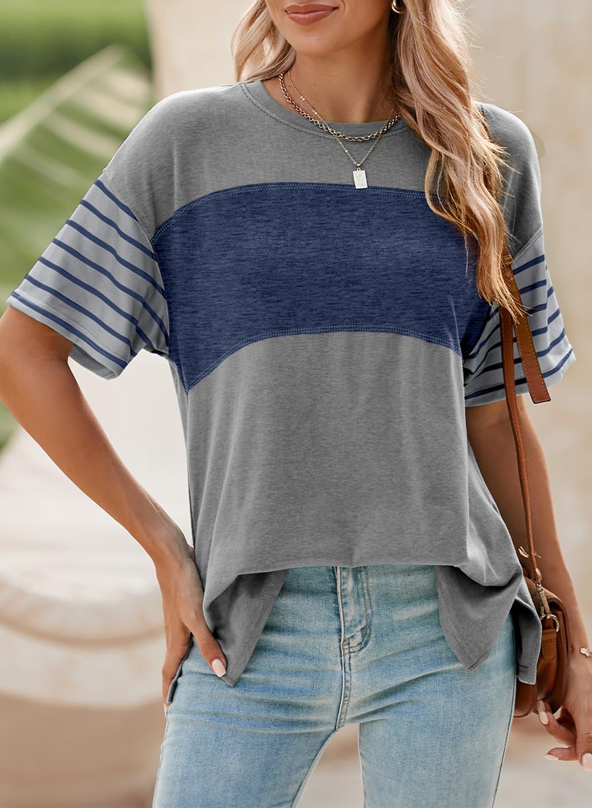 Foto 4 | Camisetas Extragrandes Para Mujer, Verano 2025 Y Primavera, De Tops Dokotoo - Venta Internacional.