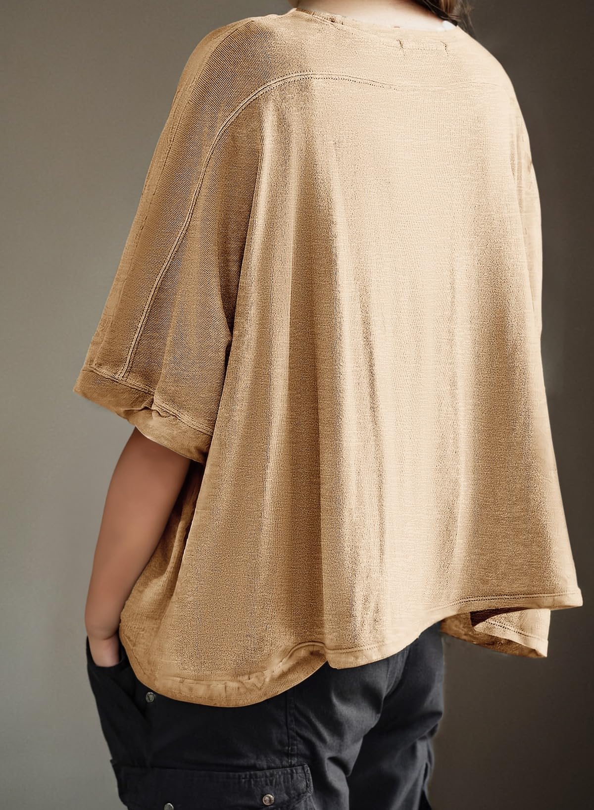 Foto 5 | Camiseta Dokotoo Summer Para Mujer, Talla Grande, Gris Ahumado - Venta Internacional.