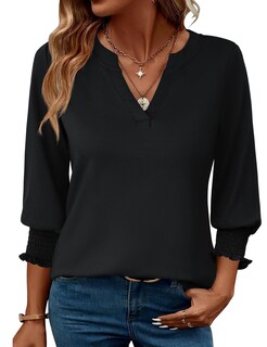 Foto 1 | Top Lomon Para Mujer, Manga 3/4, Cuello En V, Holgado, Negro - Venta Internacional.