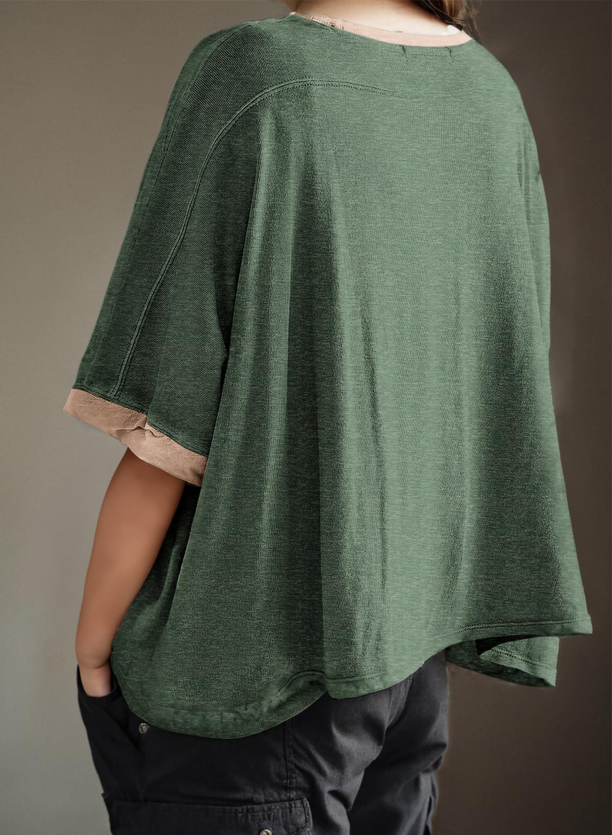 Foto 4 pulgar | Camiseta Dokotoo Summer Color Block Oversized Para Mujer - Venta Internacional.