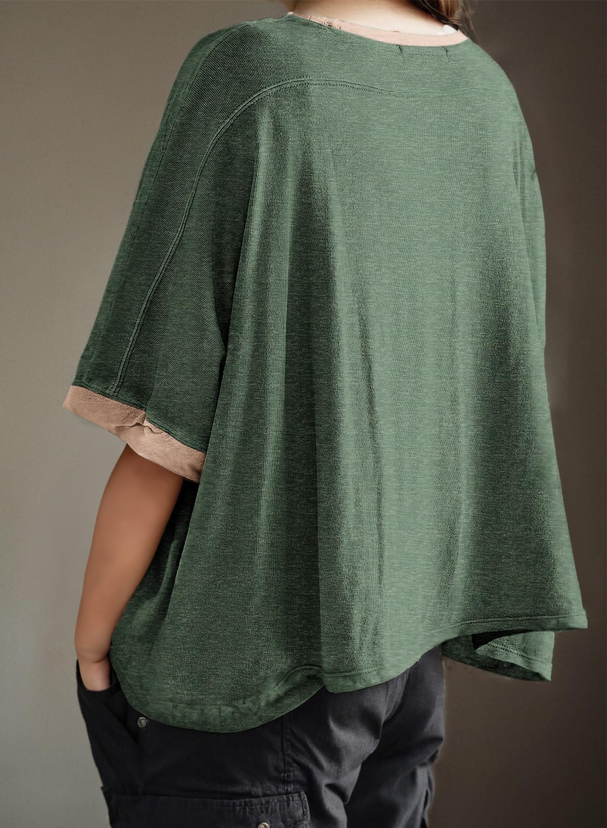 Foto 6 pulgar | Camiseta Dokotoo Summer Color Block Oversized Para Mujer - Venta Internacional.