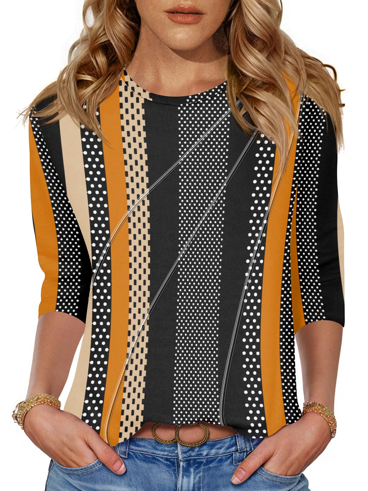 Top Lomon Blusa De Verano De Manga Larga De Manga 3/4 Para Mujer - Venta Internacional.