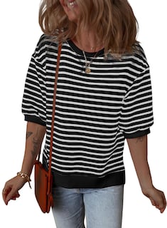 Foto 1 | Blusas De Verano Dokotoo Para Mujer Con Mangas De Farol A Rayas - Venta Internacional.