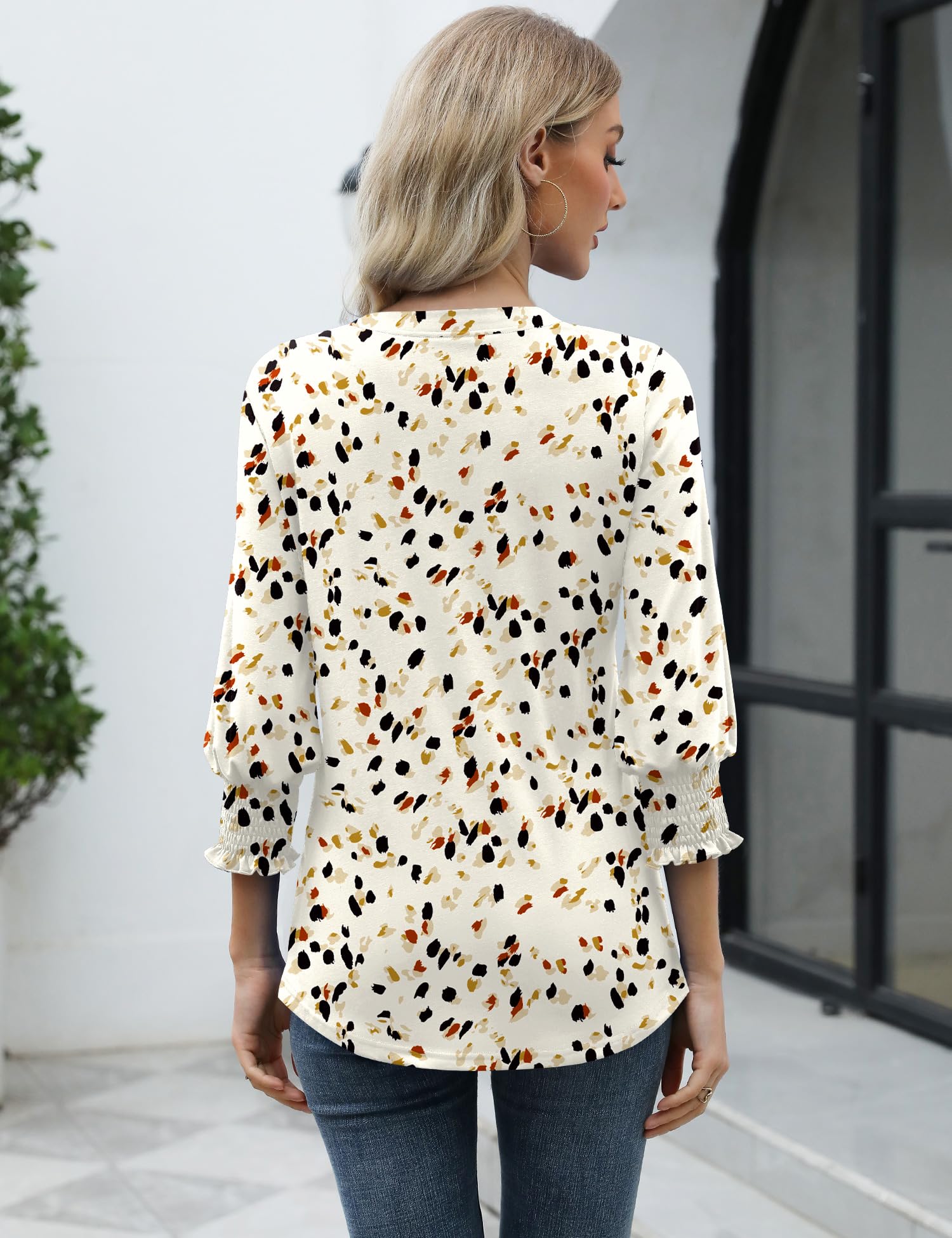 Foto 4 | Camiseta Tipo Túnica Lomon Para Mujer, Cuello En V, Manga 3/4, Blanca, Talla M - Venta Internacional.