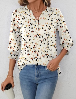 Foto 6 | Camiseta Tipo Túnica Lomon Para Mujer, Cuello En V, Manga 3/4, Blanca, Talla M - Venta Internacional.