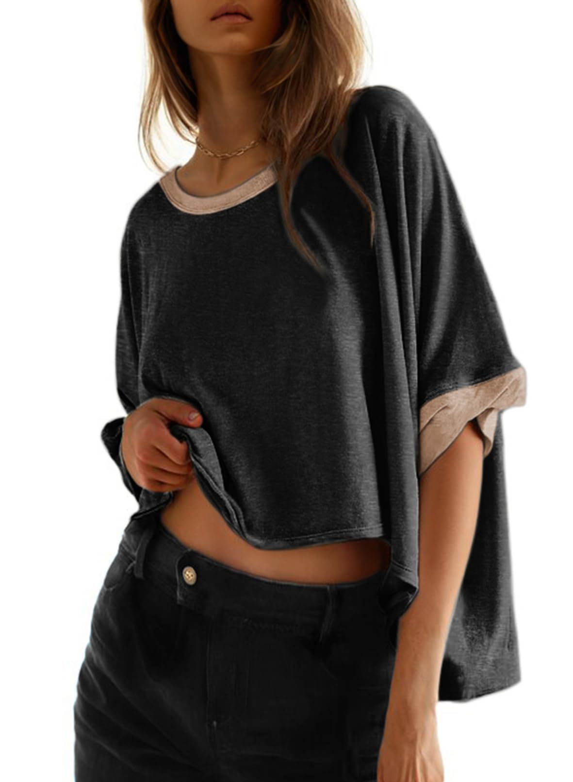 Foto 1 | Tops Dokotoo, Talla Grande, Verano, Cuello Redondo, Manga Corta, Talla 2025 - Venta Internacional.