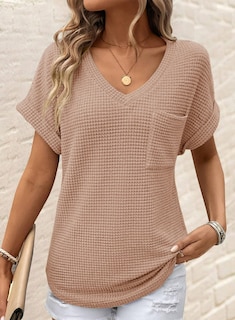 Foto 2 | Tops Dokotoo Para Mujer Con Cuello En V, Punto Gofrado, Moda, Verano 2025 - Venta Internacional.