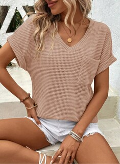 Foto 3 | Tops Dokotoo Para Mujer Con Cuello En V, Punto Gofrado, Moda, Verano 2025 - Venta Internacional.