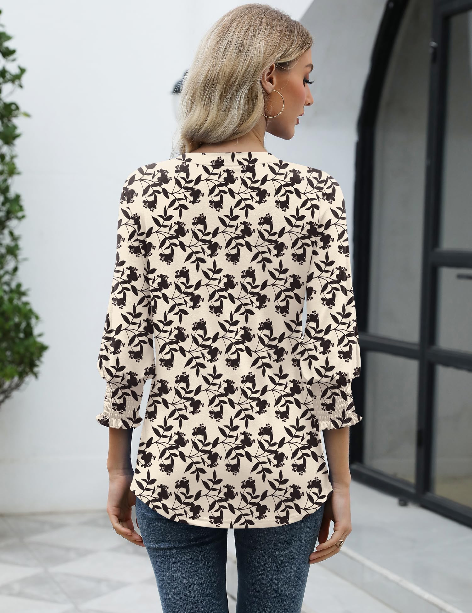 Foto 5 pulgar | Camisa Lomon Para Mujer, Verano 2025, Manga 3/4, Cuello En V - Venta Internacional.