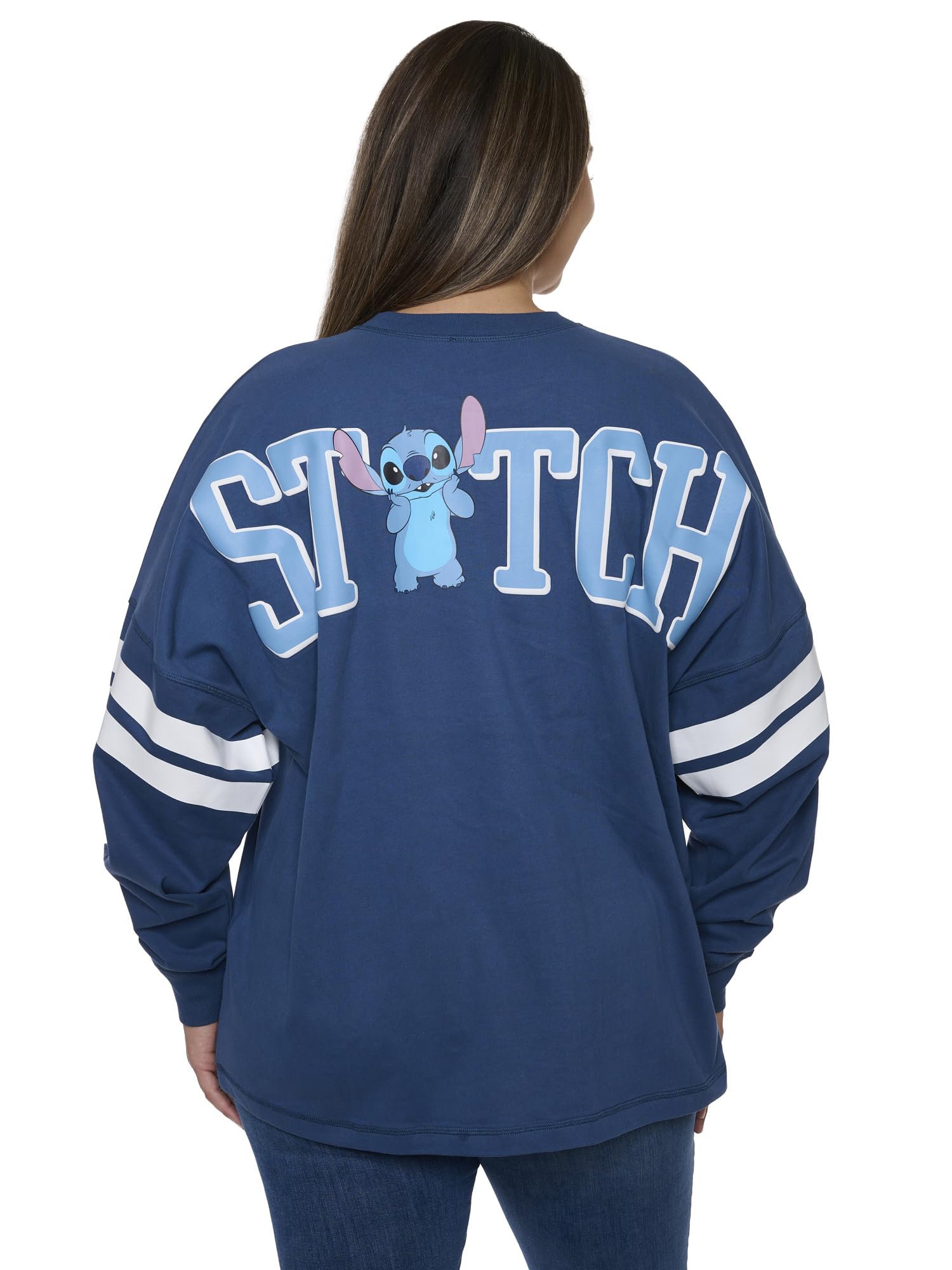 Foto 2 pulgar | Jersey De Manga Larga Disney Stitch Para Mujer, Azul Oscuro, Xxl - Venta Internacional.