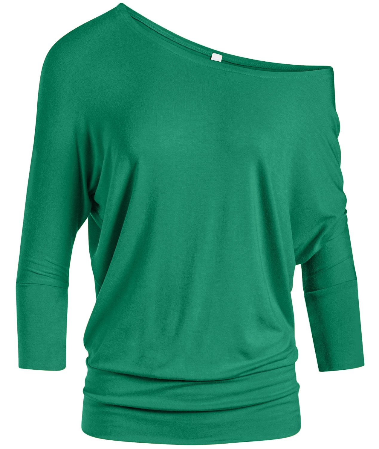 Camisa Simlu Túnica Drapeada Verde Esmeralda Para Mujer, Manga 3/4, Xxl - Venta Internacional.
