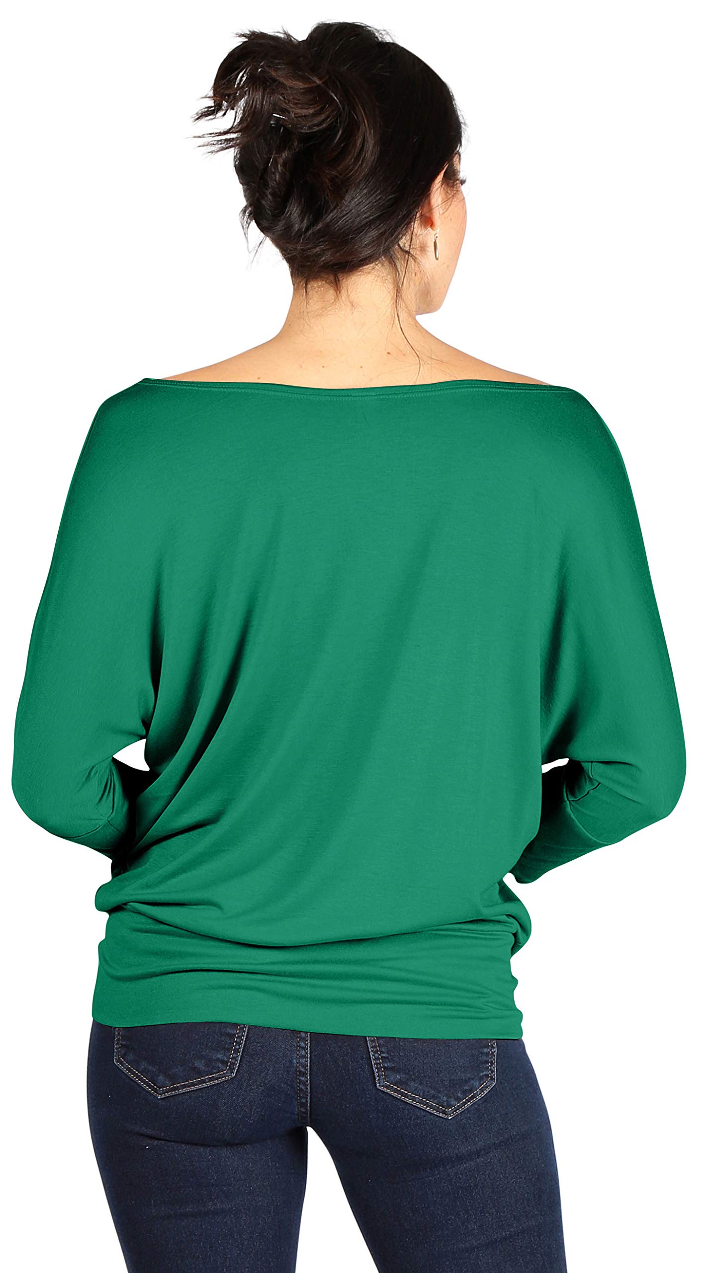 Foto 4 pulgar | Camisa Simlu Túnica Drapeada Verde Esmeralda Para Mujer, Manga 3/4, Xxl - Venta Internacional.