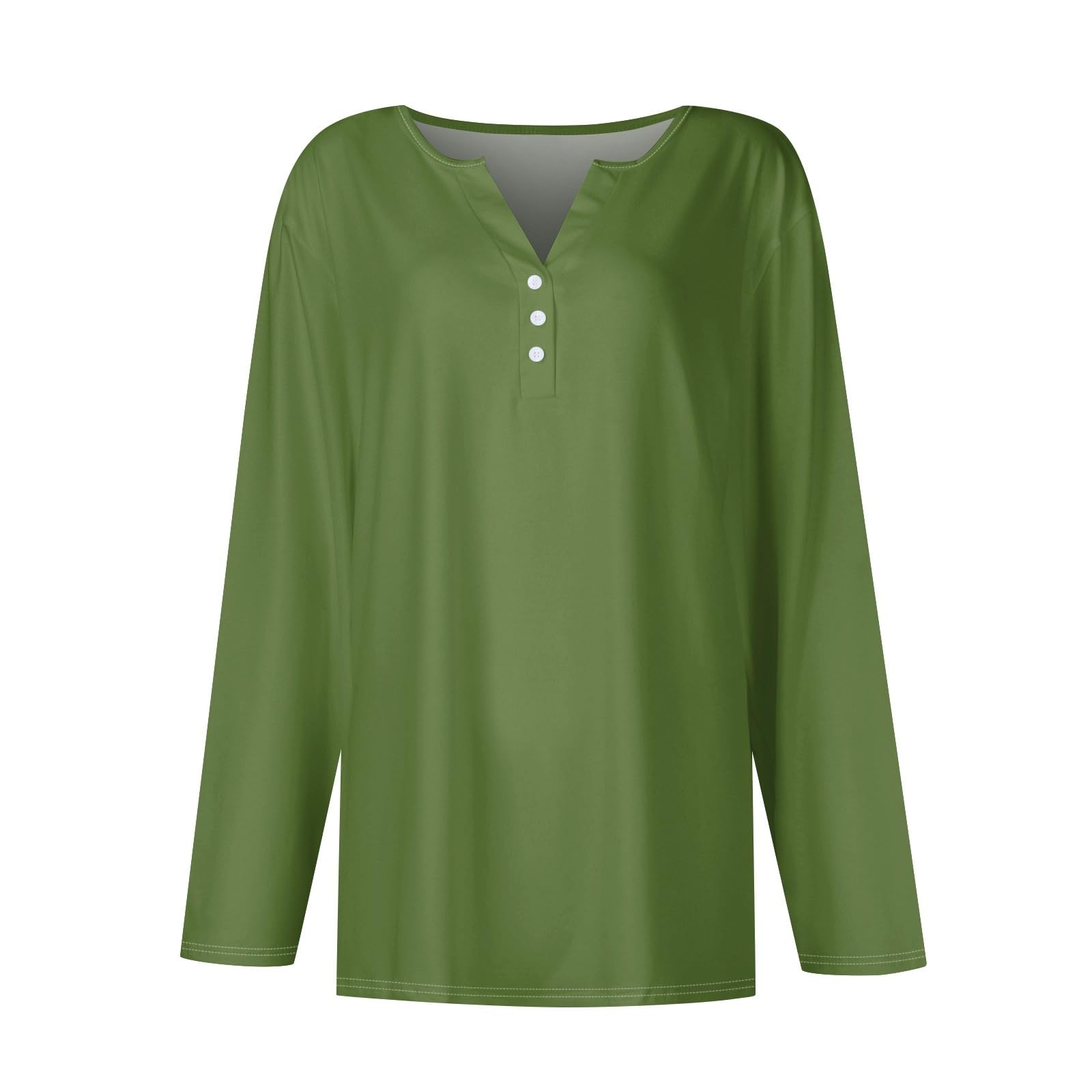 Foto 5 pulgar | Blusas De Manga Larga Con Cuello En V Y Botones Casuales, Túnicas Elegantes - Venta Internacional.