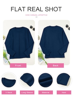 Foto 5 | Camiseta Evaless Basic 2024 Con Cuello Redondo Y Manga Larga Para Mujer - Venta Internacional.