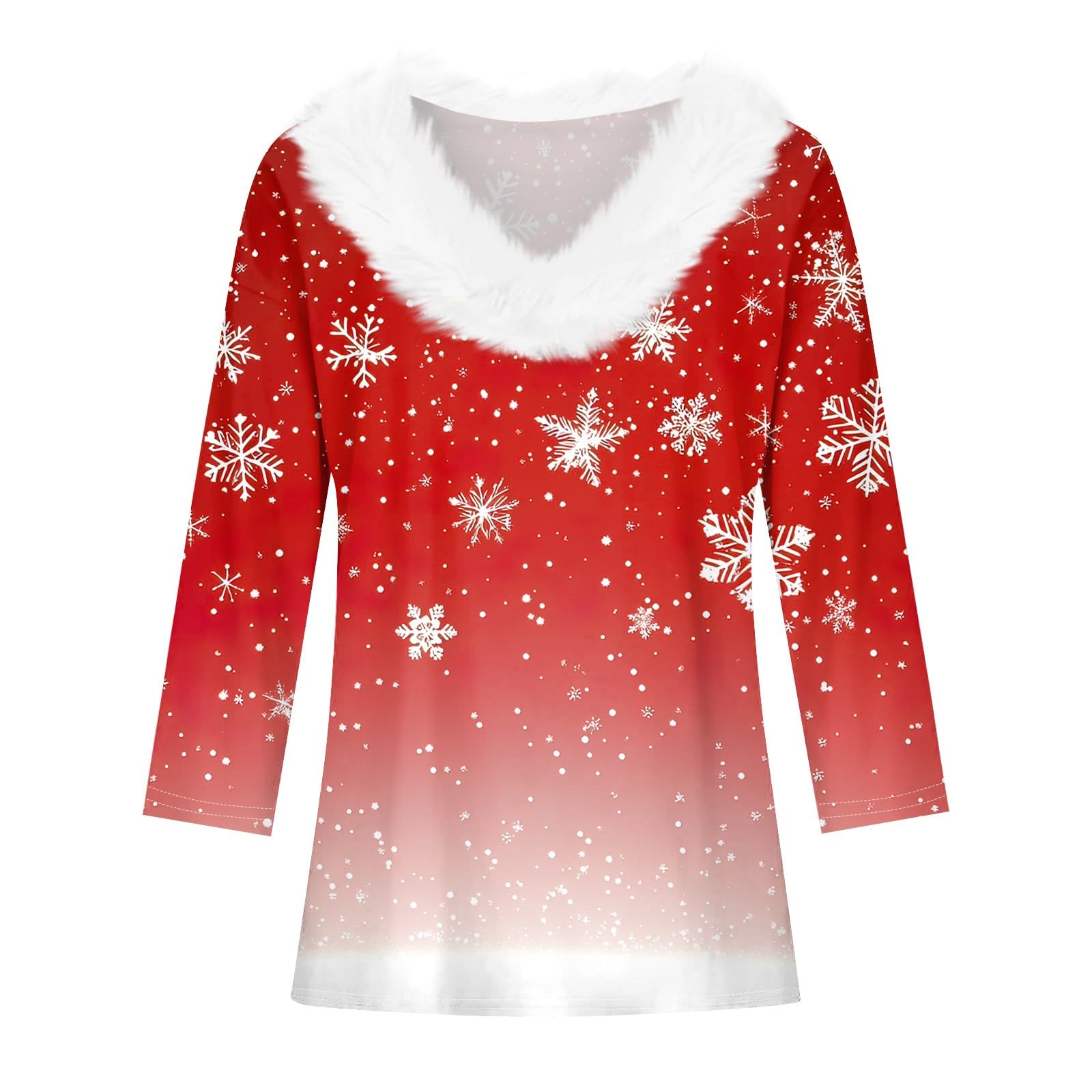Foto 5 pulgar | Camisas Navideñas Cotecram 2024 Divertidas Impresas En 3d Con Forro Polar Navideño Con Cuello En V - Venta Internacio