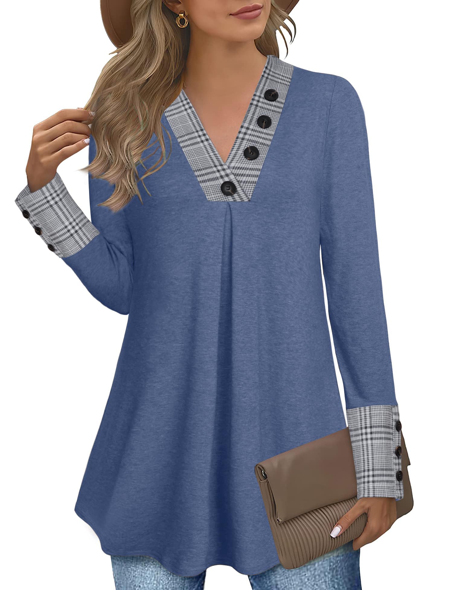 Foto 2 pulgar | Jersey Messic Para Mujer, Talla Grande, Azul Vaquero - Venta Internacional.