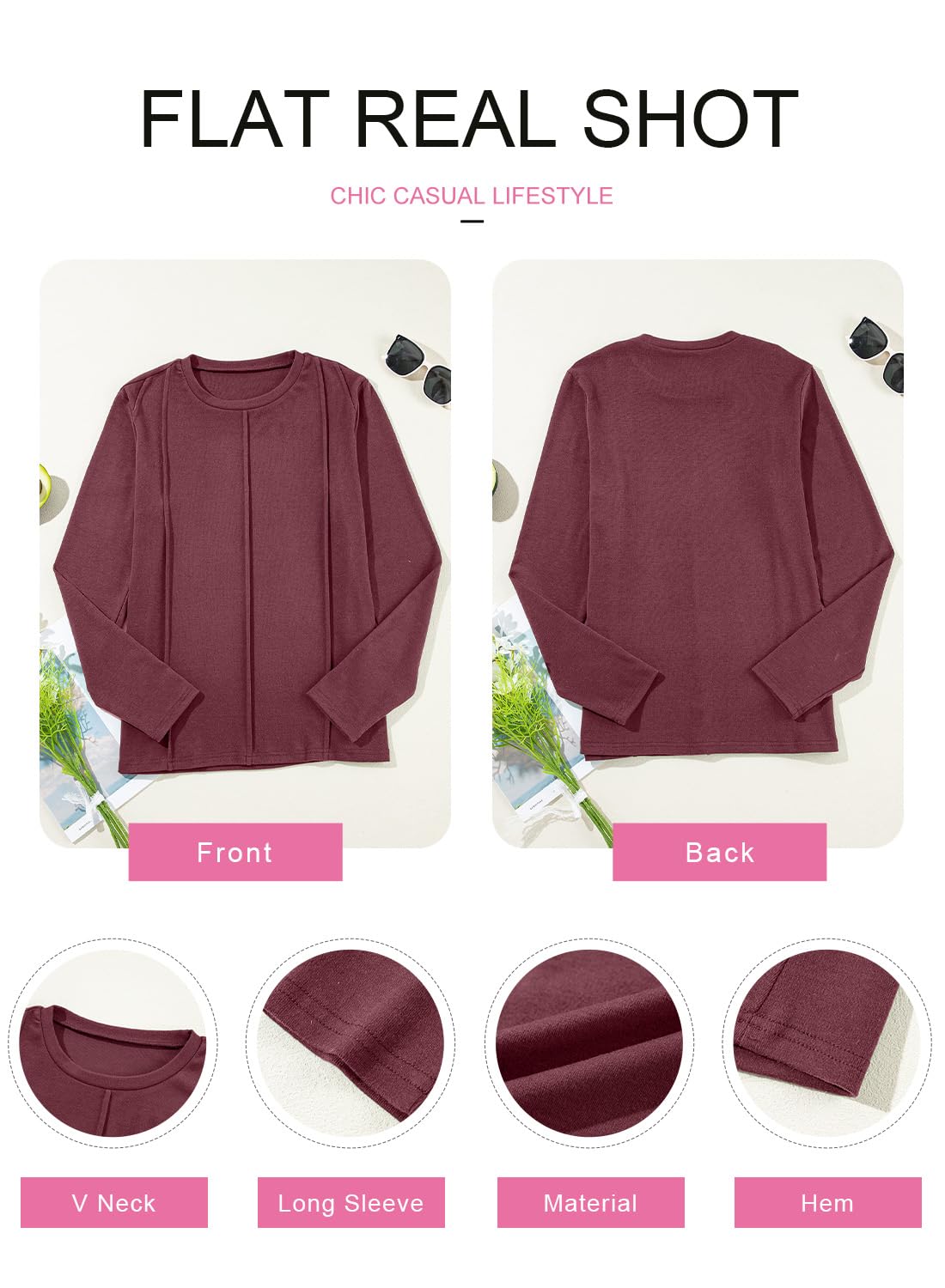 Foto 6 pulgar | Blusas Evaless Para Mujer, Verano Y Otoño, Casual, Color Rojo Xl - Venta Internacional.