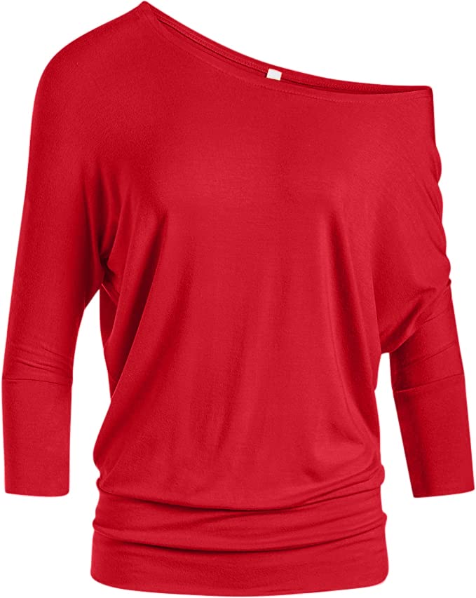 Foto 2 pulgar | Jersey Simlu Para Mujer, Jersey Con Hombros Descubiertos, Rojo, 1x - Venta Internacional.