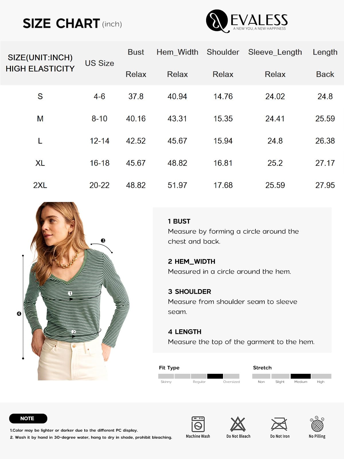 Foto 6 | Tops Evaless De Otoño, Negro, Cuello En V, Manga Larga Para Mujer 2024 - Venta Internacional.