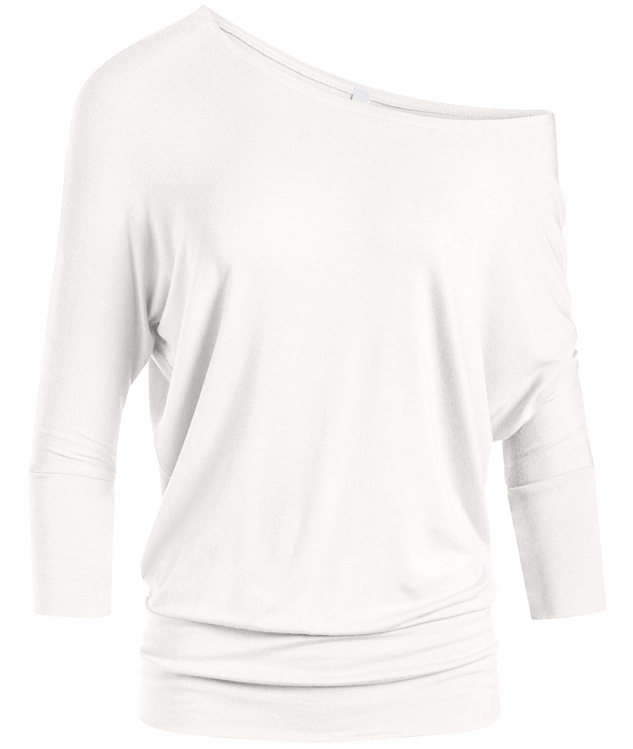 Foto 2 pulgar | Camiseta Simlu Dolman, Manga 3/4, Cuello Redondo, Rayón Marfil - Venta Internacional.