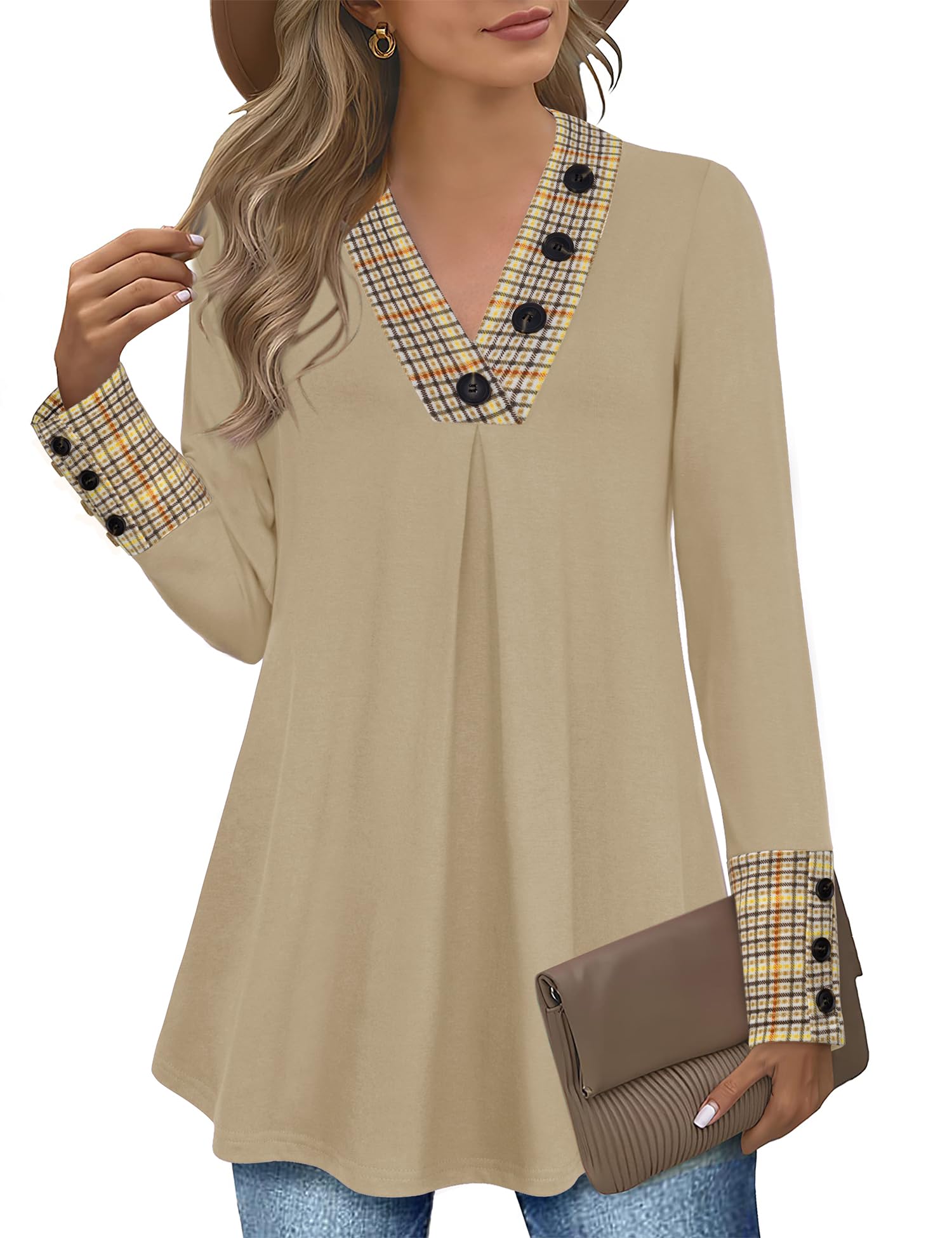 Foto 1 | Blusas De Invierno Messic Para Mujer 2024, Manga Larga, Cuello En V, Xxl - Venta Internacional.