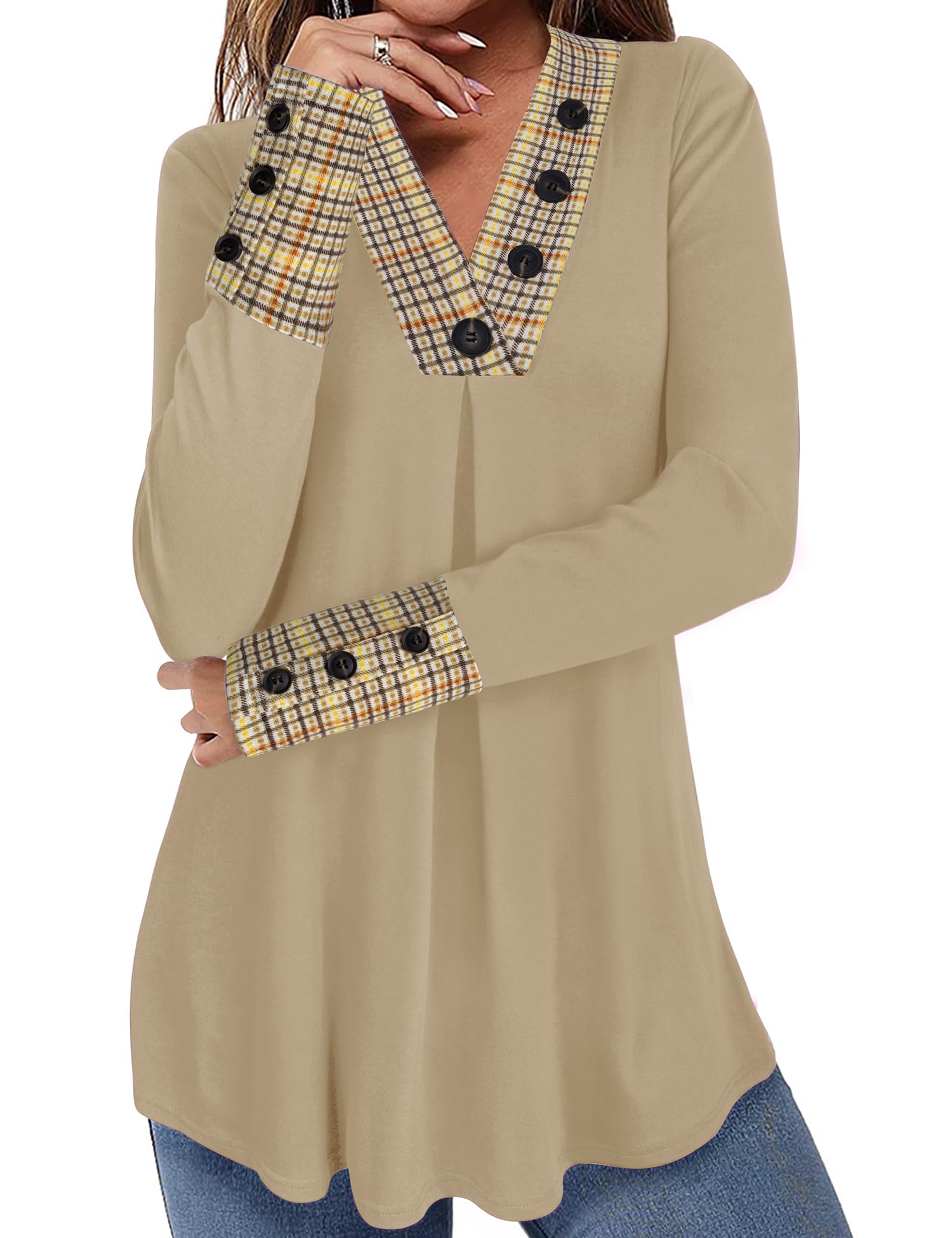 Foto 3 pulgar | Blusas De Invierno Messic Para Mujer 2024, Manga Larga, Cuello En V, Xxl - Venta Internacional.