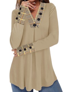 Foto 2 | Blusas De Invierno Messic Para Mujer 2024, Manga Larga, Cuello En V, Xxl - Venta Internacional.