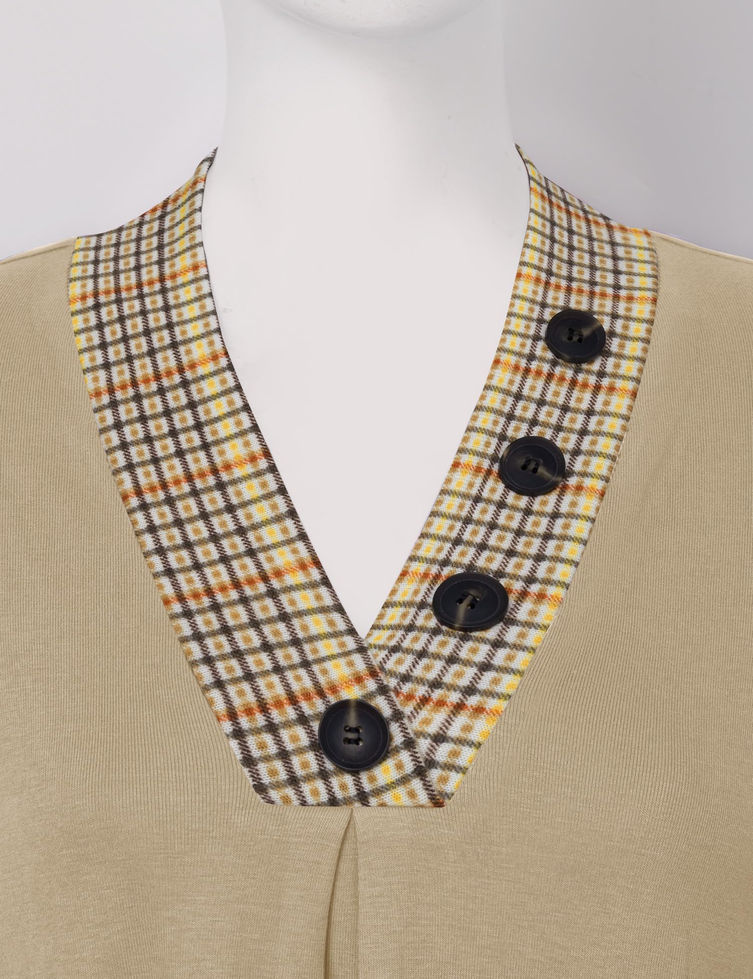 Foto 4 | Blusas De Invierno Messic Para Mujer 2024, Manga Larga, Cuello En V, Xxl - Venta Internacional.