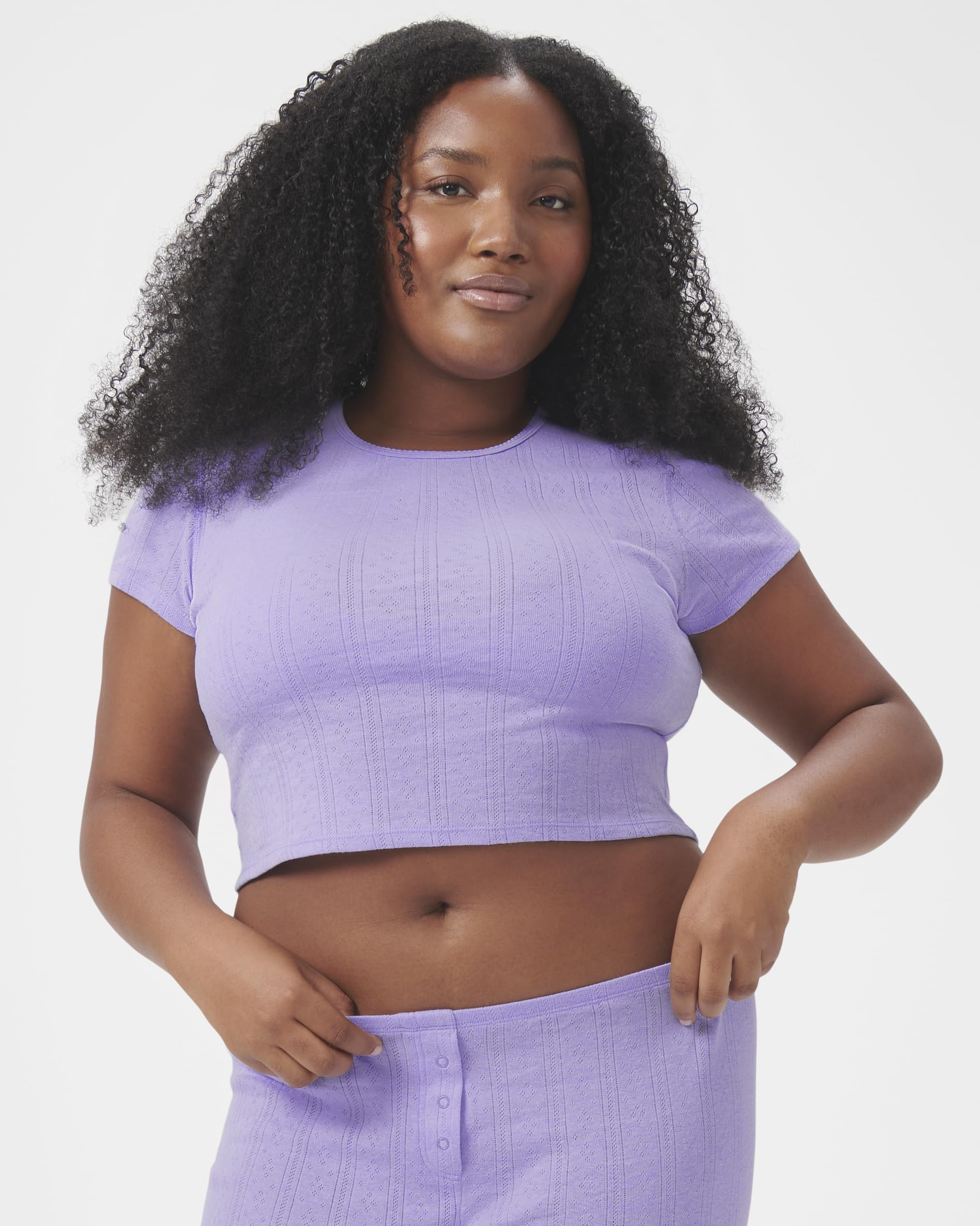 Foto 4 pulgar | Camiseta Florence By Mills Cozy Crush De Manga Corta Millie Lavender - Venta Internacional.