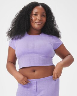 Foto 3 | Camiseta Florence By Mills Cozy Crush De Manga Corta Millie Lavender - Venta Internacional.