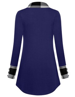 Foto 3 | Camisa Messic Para Mujer De Manga Larga Con Cuello En V, Color Azul Sodalita - Venta Internacional.