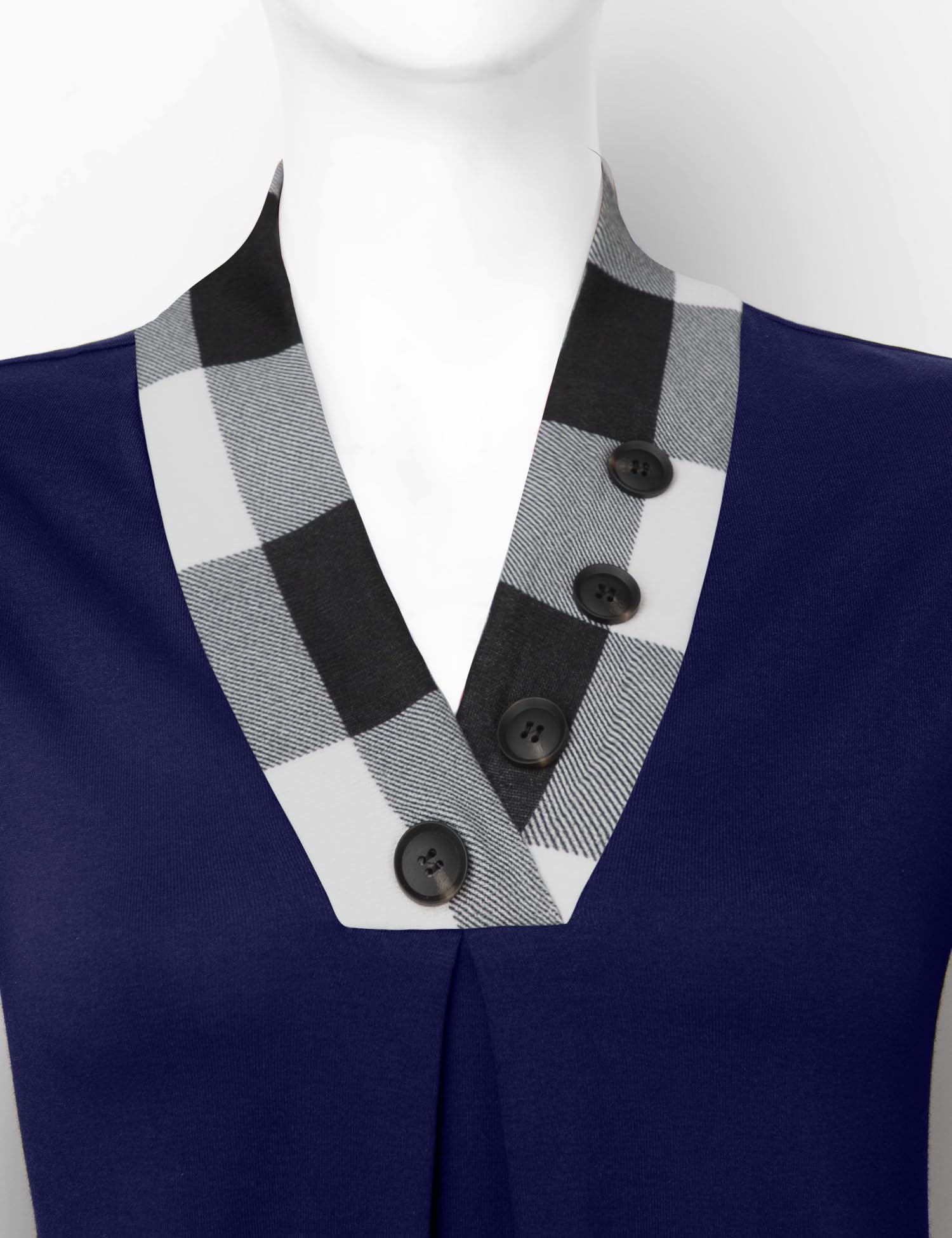 Foto 5 pulgar | Camisa Messic Para Mujer De Manga Larga Con Cuello En V, Color Azul Sodalita - Venta Internacional.